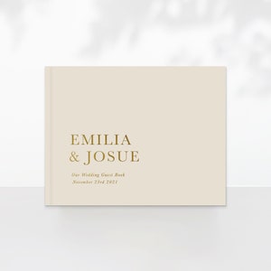 Elegant Minimal Wedding Guest Book, Minimalist Custom Wedding Hardcover Photo Album, Rose Gold, Gold, Silver Foil, Anniversary Album A1 A2 image 1
