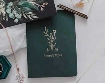 Set of 2 Custom Names Vow Books, His Hers Personalized Wedding Vow Journals, Soft Cover Vow Notebooks, Bride to Be Engagement Gift