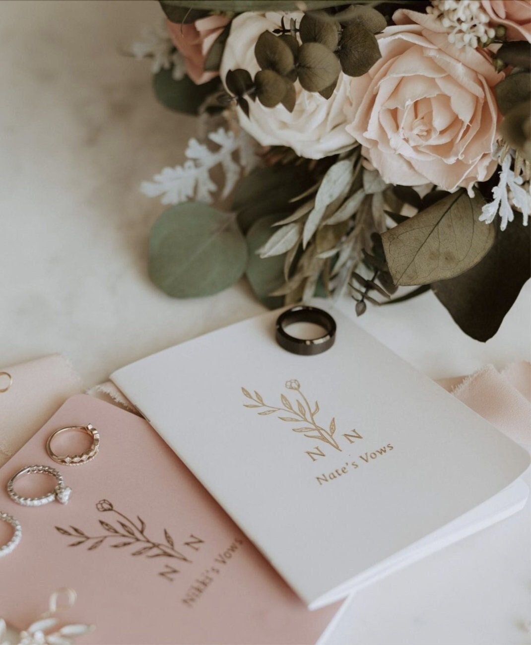 Custom His Hers Vow Books, Personalized Wedding Accessories, Gift for Future Married Couple, Wedding Shower Engagement Gift