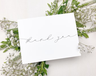 Thank You Card - Folded Card with Envelopes - Classic Black & White