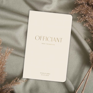 Custom Name Officiant Book, Personalized Pastor Vow Booklet, Officiant Reverend Book, Gift for Officiant Proposal