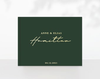 Classy Custom Names Wedding Guestbook, Personalized Hardcover Wedding Ceremony Sign In, Bridal Shower Bride to Be Gift