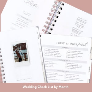 Minimal Wedding Planner Book / Custom Wedding Planner / Real Gold Foil / Wedding Hard Cover Book / Best Friend Wedding Gift to Bride image 5