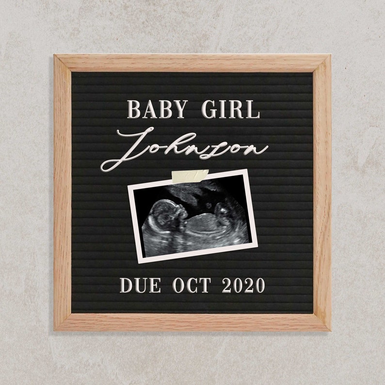 Download DIGITAL Pregnancy Announcement for Social Media Baby Announcement Felt Letter Board Personalized ...