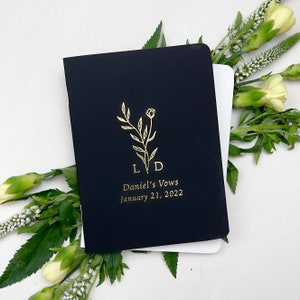 Vow Book Set: Custom Set of 2 Wedding Vow Books for Your Golden Raised Foil Luxury Experience