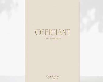 Custom Name Officiant Book, Personalized Pastor Vow Booklet, Officiant Reverend Book, Gift for Officiant Proposal