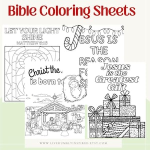 Christmas Jesus Birthday Story Bible Church Coloring Sheet Printable Sunday School or Homeschool activity and lesson for Classroom