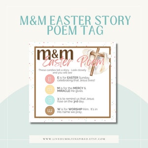 M & M Ostergeschichte Gedicht Download und druckbare Teach the Auferstehung Geschichte Fastenkirche Sonntagsschule Klassenzimmer Osterkorb oder Aktivität
