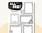 All About Me Printable Sheet for Sunday School, Church, Homeschooling or Religious Classrooms | Back to School Faith Christian