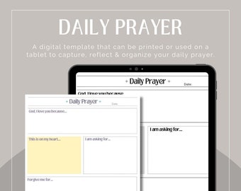 Daily Prayer Template Download and Print in Multiple Color for Bible Study and Faith Accountability