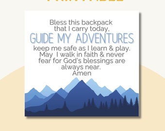 Backpack Blessing Tag: Mountain Adventure Printable (Digital Download)