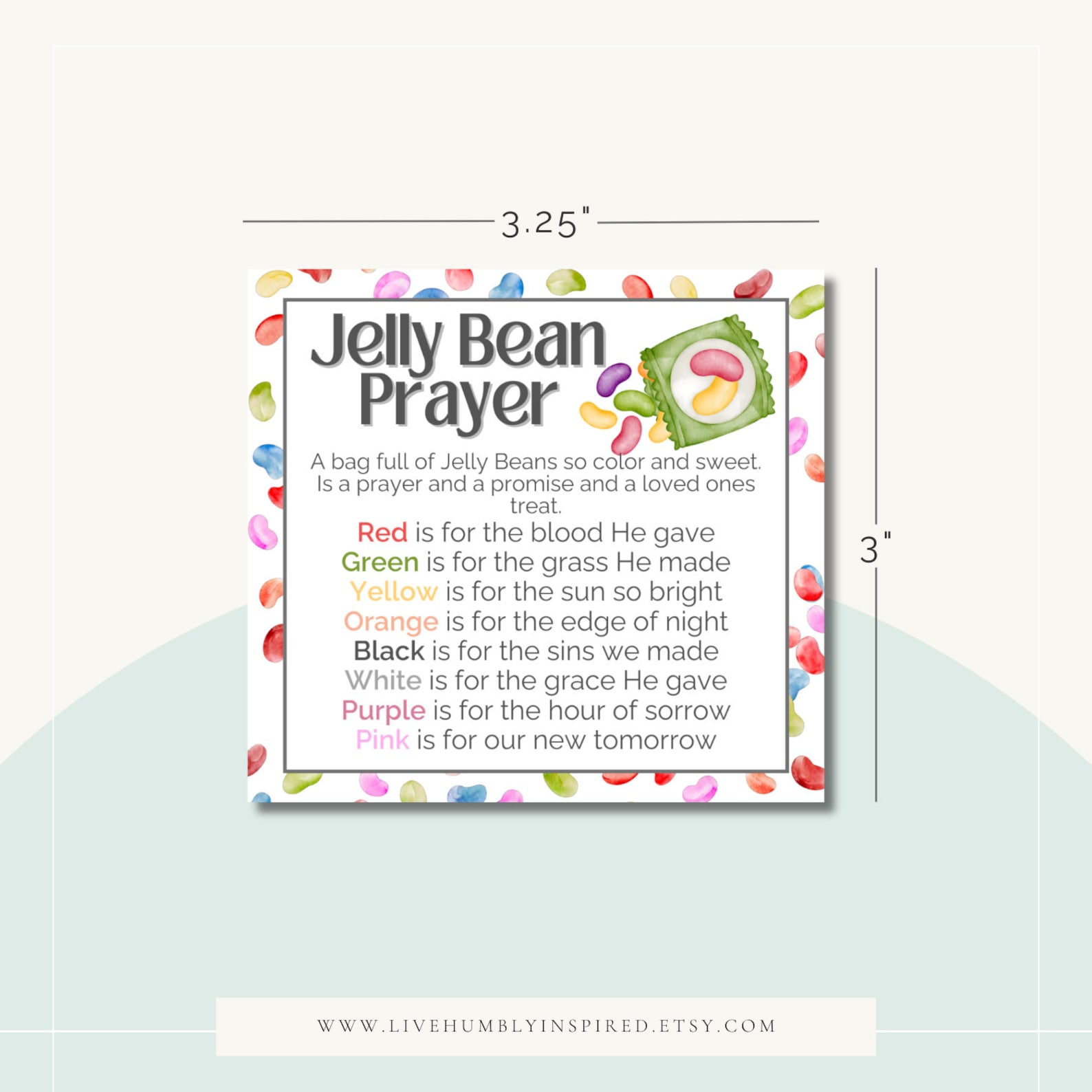 Jelly Bean Prayer Printable Tag