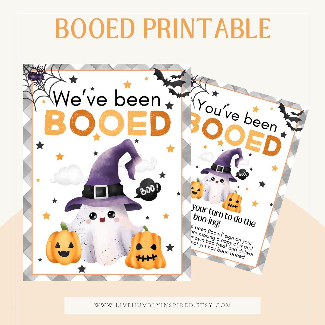 You've Been Booed Halloween Printable Sign and Instructions Cute Ghost ...