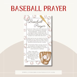 Baseball Player Prayer Tag Download und druckbares Handout für christliche Sportler und Mamas Eltern