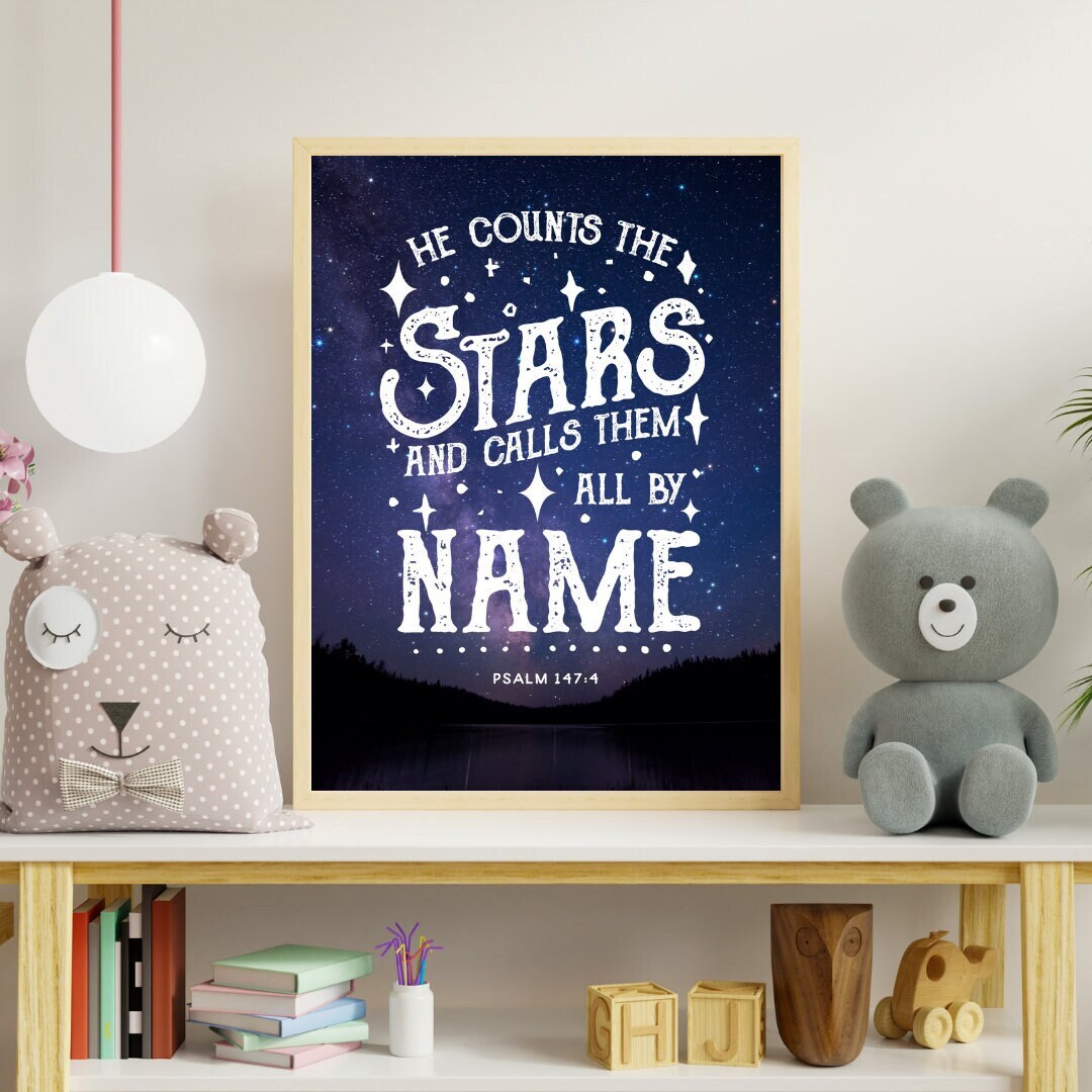 Count the Stars Scripture Poster Christian Wall Art Bible Verse Decor ...