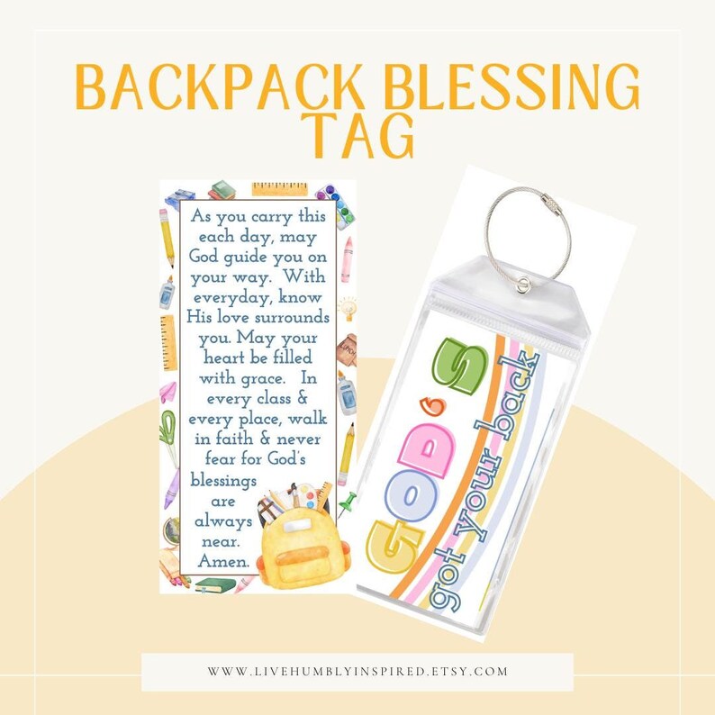 Backpack Blessing Prayer Luggage Tag Double Sided Download and ...