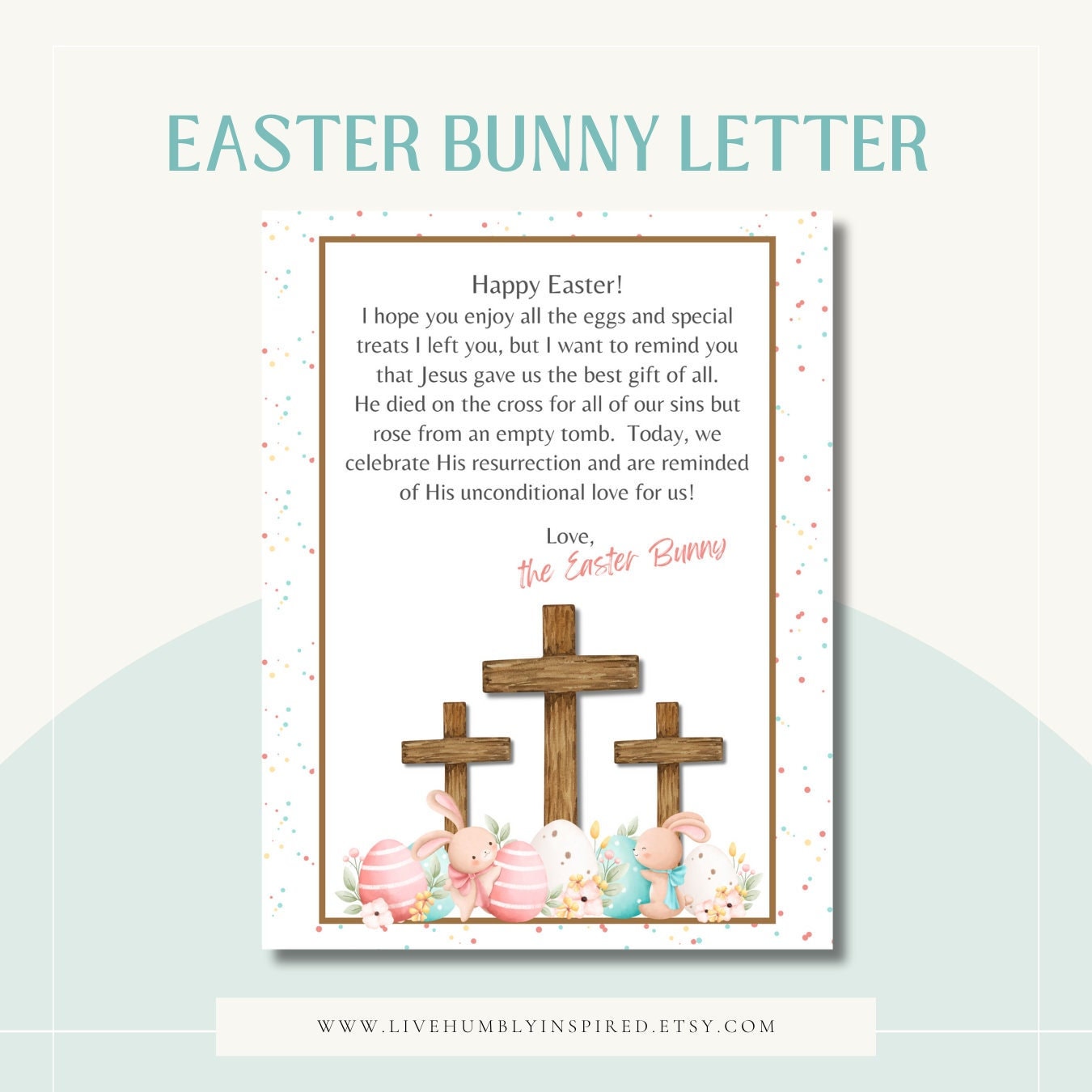 Easter Bunny Letter PDF With Jesus Resurrection Story Print Easter ...