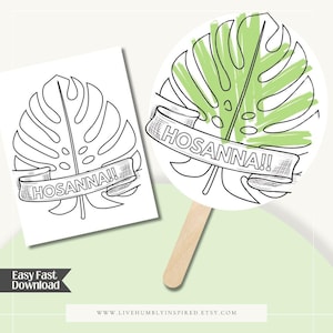 Easter Palm Sunday Hosanna Coloring Sheet for Easter Church Sunday School or Homeschool lesson Kid activity Christian Holy Week Color