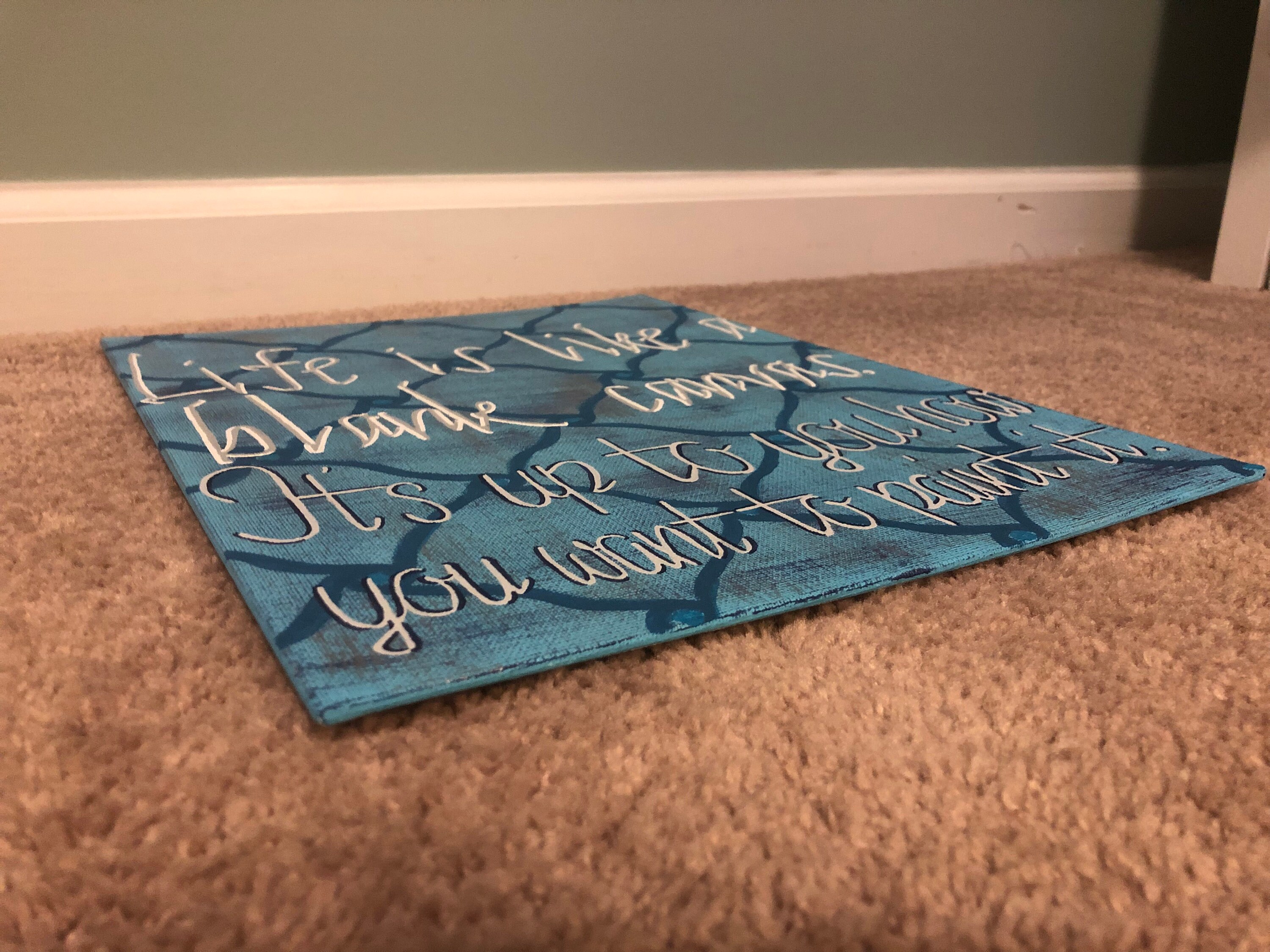 Life is Like a Blank Canvas. Handpainted Quote. Etsy