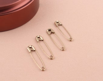 safety pin Gold Safety Pin Pendant Safety Pin Necklace Gold Connector Charm diaper pin pendant holder pin for clothing 20pcs