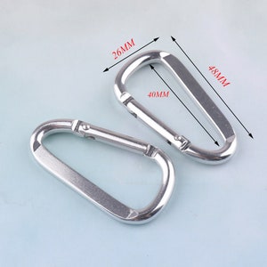 4 pcs silver carabiner,bolt carabiner lock,40mm carabiner,carabiner keychain,carabiner key ring,aluminum carabiner