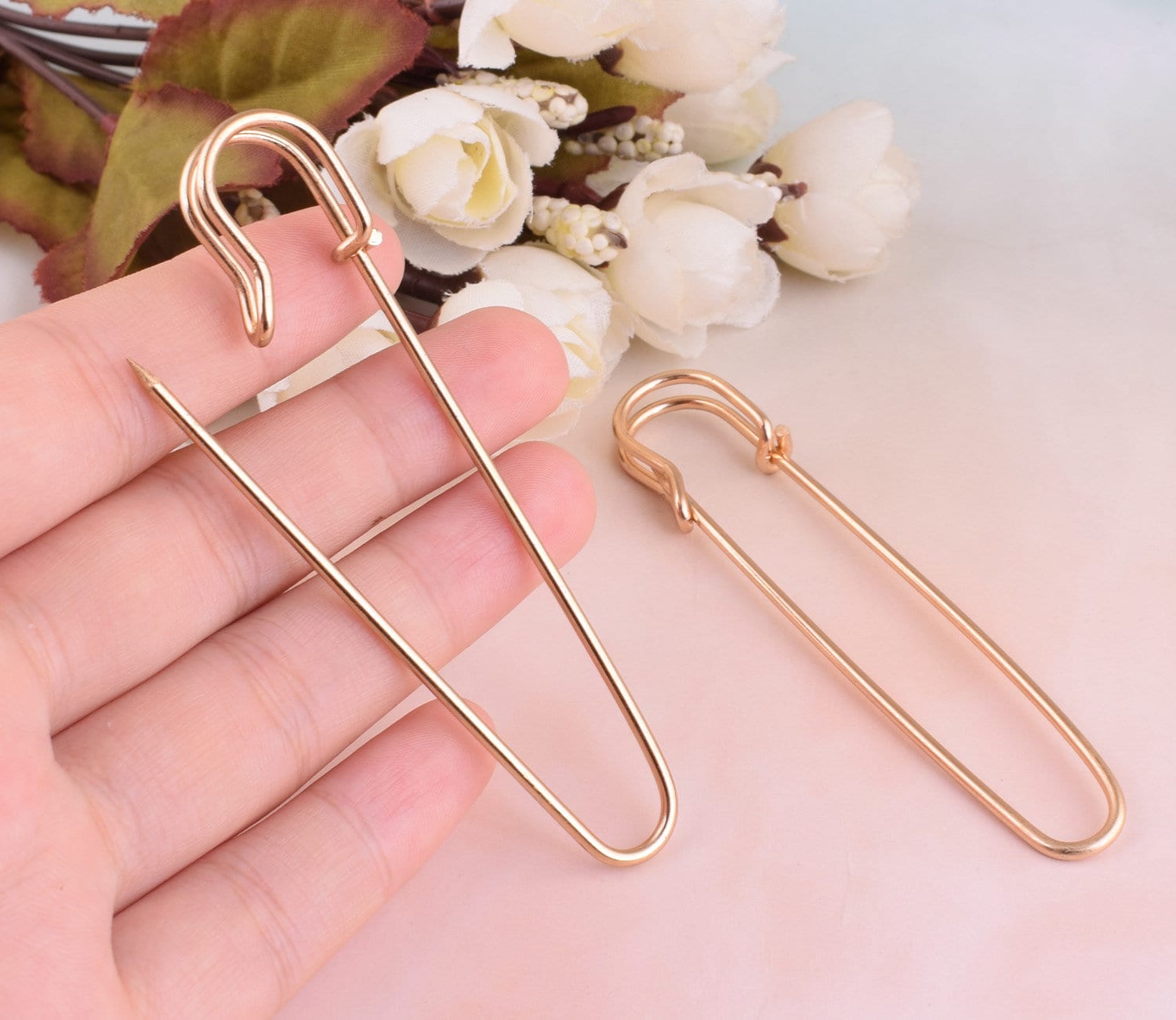 Rose Gold Safety Pins Large Brooch Kilt Pins Charming Sewing Pins Shawl pin  Jumbo Decor Pins for Jewelry Blanket Clothing 15pcs - AliExpress