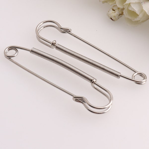 1/3/5pcs Personalised Silver shawl brooch safety pin Label Tag Laundry Safety Pins movement for jewelry
