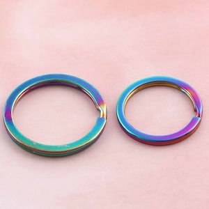 rainbow key ring split ring Metal Double Split Key Chain Ring Iron Connector Ring Round Key Link Ring 25mm/20mm key chain ring DIY jewelry