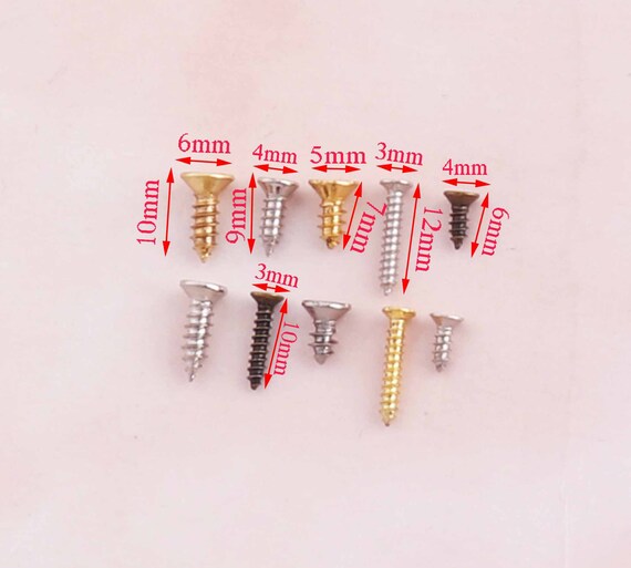 2 X 6 Mm Small Silver Screws 100 Psc Miniature Screws for Hinges