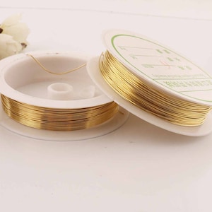 1 Roll 0.6mm gold Copper Wire for Jewelry,brass wire for beads Charms,Ring DIY Jewelry Fittings,Plated brass wire 3 meter