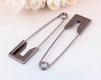 6pcs 20mm-80mm Broches de sécurité Gunmetal, épingle noire broche broche broche sbroche épingle à épingle s'épingle en métal, pistolet noir énorme épingle de sécurité