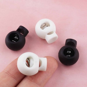 Cord Lock Plastic Stopper Cord End Toggle Clip Buckle white cord stopper for dressing mask Shoelace Sportswear Accessories bag rope stopper image 2