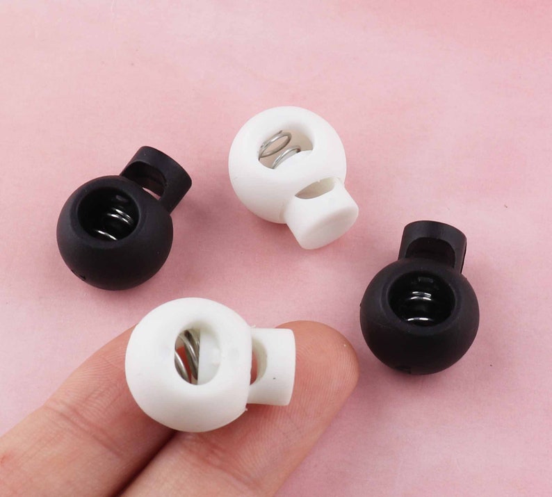 Cord Lock Plastic Stopper Cord End Toggle Clip Buckle white cord stopper for dressing mask Shoelace Sportswear Accessories bag rope stopper image 2