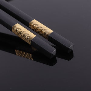 Chinesische Esssstäbchen, low profile und High-End-Esssstäbchen, Weihnachten Geschenk Essstäbchen, schwarze Essstäbchen, Asain Hochzeit Einladung Geschenk Essstäbchen
