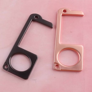 Door Opener, No Touch tool Door Opener and No Touch bottle opener Touch Button Pusher Touchless Door Hook Opener personalised keychain