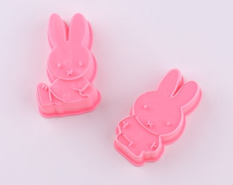 2 stuks snoepvorm, leuke patroonvorm, konijnvormvorm, roze kleurvorm, koekjesvorm, koekjesvormer, koekjesvorm