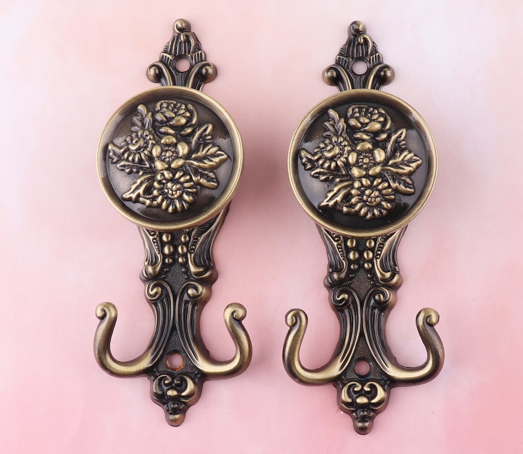 アメリカ アンティーク☆ローズウォールフックハンガー壁掛け 帽子掛けコートフック アンティークブロンズ壁掛けフック ヴィンテージ壁掛けハンガー