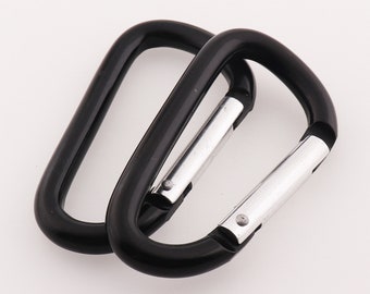 Black Carabiner Clip Aluminum Carabiner Spring Buckle Carabiner Key Chain Personalized Keychain Key Ring Metal Carabiner Hook Clasp