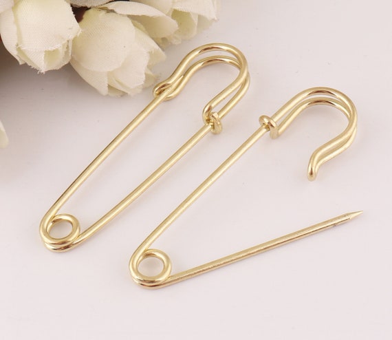 Gold safety pin best sale brooch