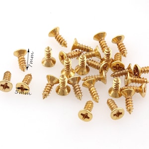 Gold Flat Head Screws Wood Screws Dry Wall Screws Miniature Hardware pocket hole screws screws rivets wholesale Tiny Screws Craft Supply