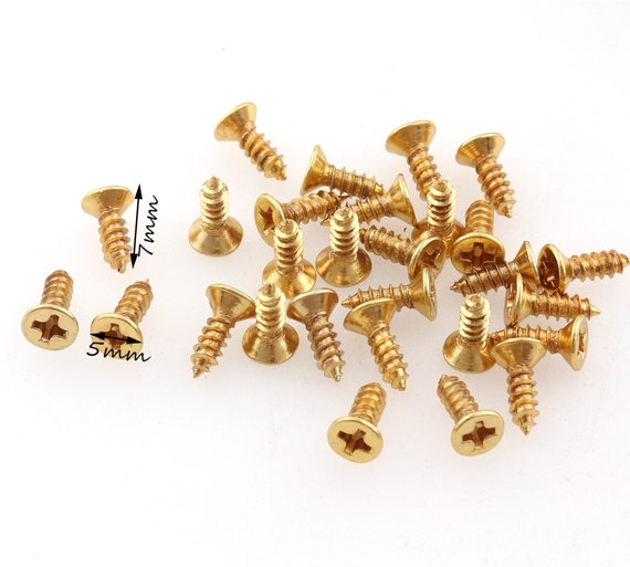 Gold Flat Head Screws Wood Screws Dry Wall Screws Miniature Hardware Pocket  Hole Screws Screws Rivets Wholesale Tiny Screws Craft Supply 