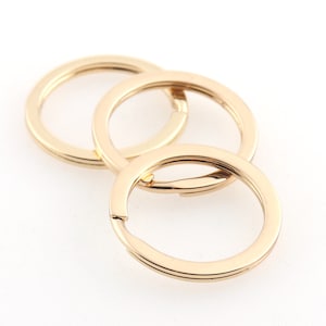Light gold split key ring Key Ring large  Split Rings Keychain Key Rings Flat Keyrings Jump Rings Key Ring Findings DIY jewelry supplies