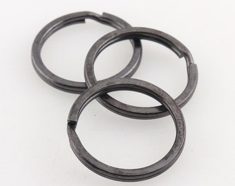 Round Split Key Ring black Split Key rings Large Split Ring Double Loops key ring Flat Key rings Metal keychain ring Split Key ring Findings