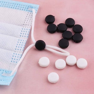 20pcs Tiny silicon cord stopper lock Adjustable buckle for mask cord,Mask Rope Cord Stopper button,adjustable button,Earloop fasteners