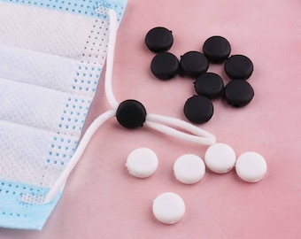 20pcs Tiny silicon cord stopper lock Adjustable buckle for mask cord,Mask Rope Cord Stopper button,adjustable button,Earloop fasteners