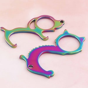 Door Opener, No Touch tool hands free door opener bottle opener No Touch Button Pusher Touchless Door Hook Opener personalised keychain