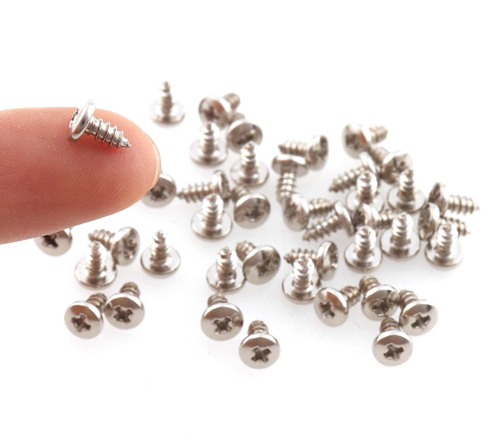 Silver Flat Head Wood Screws Small Slotted Wood Screws Flat Etsy