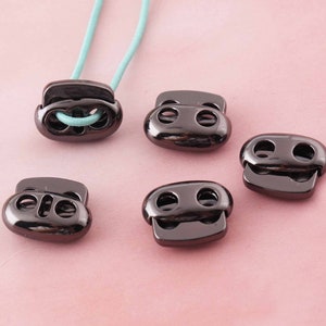Cord Lock metal Stopper Cord End Toggle Clip Buckle BLACK cord stopper for dressing mask Shoelace Sportswear Accessories rope cord STOPPER