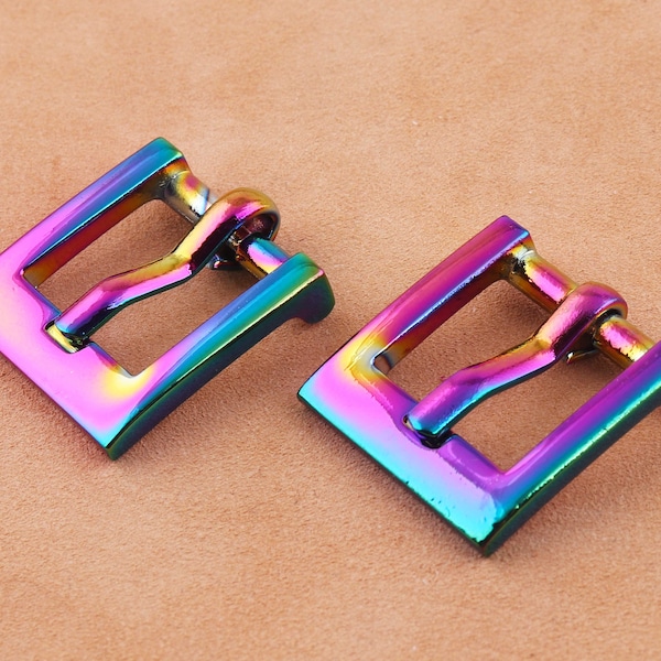 Rainbow Center Bar Buckles 14mm inner Pin buckle Single Prong Belt Buckle strap buckle Adjuster buckle purse buckle