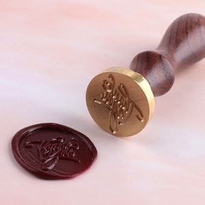 Custom Wax Seal Stamp- Wax seal  -Sealed stamp  -Wooden handle -dismountable